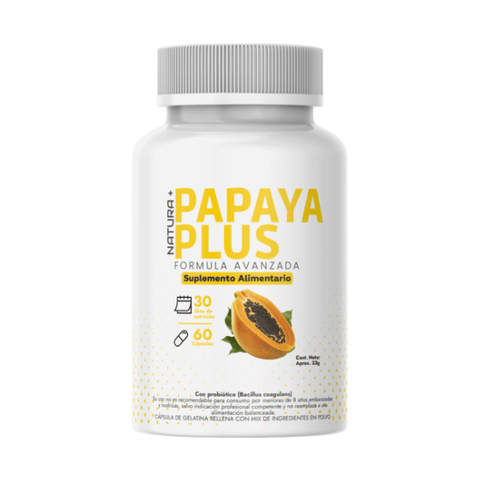 Papaya Plus Original : Sistema digestivo 60 cápsulas (1 mes) - Natura+