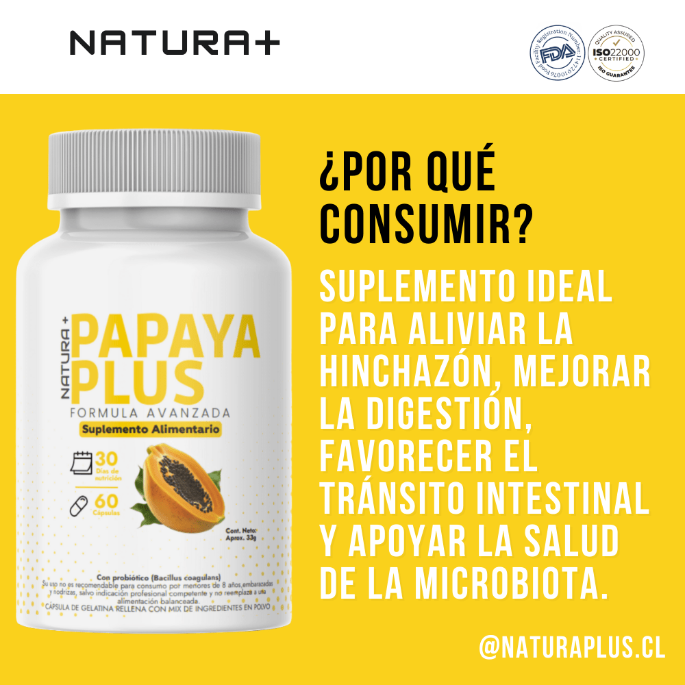 Papaya Plus Original : Sistema digestivo 60 cápsulas - Natura+